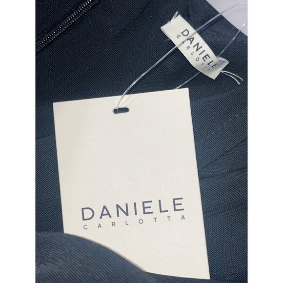 Daniele Carlotta Draped Mini Dress in Black & White 44 Large 8 10 New Womens - Picture 8 of 10